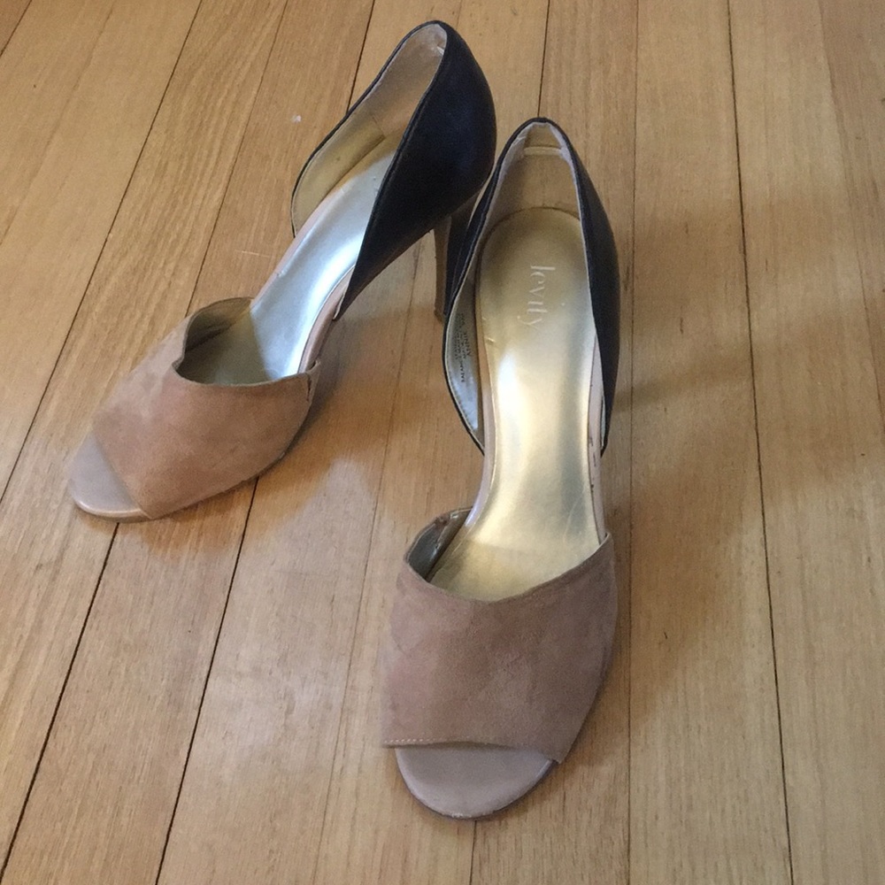 Levity leather and suede heels